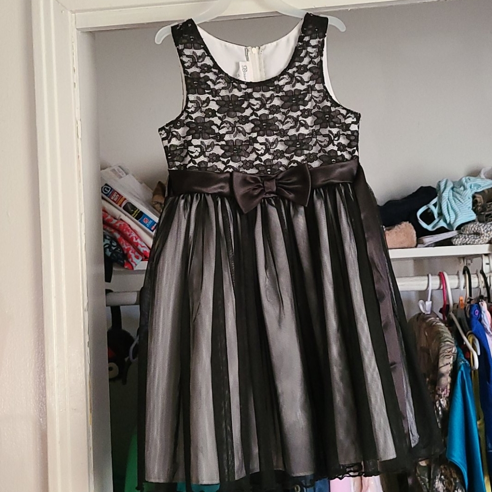 Girls Black Bonnie Jean Holiday dress